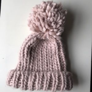 GARAGE Pink Knit Pom Pom Beanie